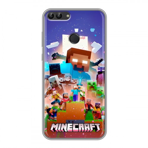 Дизайнерский силиконовый чехол для Huawei P Smart Майнкрафт Minecraft