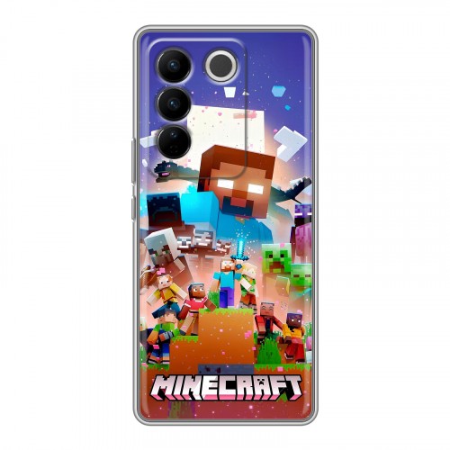Дизайнерский силиконовый чехол для Vivo V27 Майнкрафт Minecraft