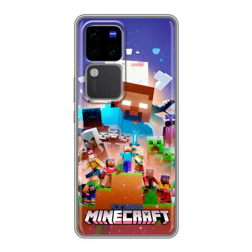 Дизайнерский силиконовый чехол для Vivo V30 Pro Майнкрафт Minecraft