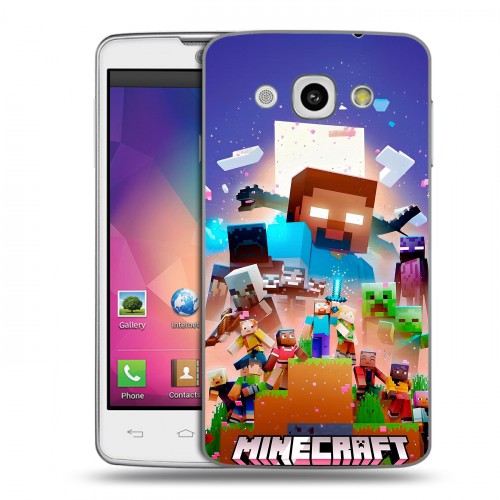 Дизайнерский пластиковый чехол для LG L60 Майнкрафт Minecraft