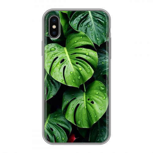 Дизайнерский силиконовый чехол для Iphone x10 Листья