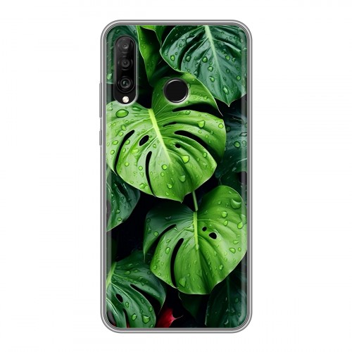 Дизайнерский силиконовый чехол для Huawei P30 Lite Листья