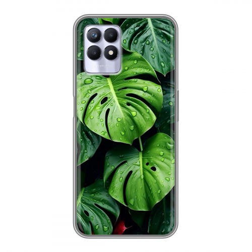Дизайнерский силиконовый с усиленными углами чехол для Realme 8i Листья