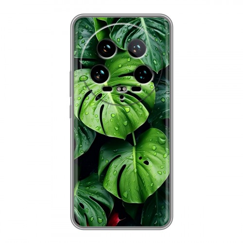 Дизайнерский силиконовый чехол для Xiaomi 14 Ultra Листья