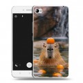 Дизайнерский пластиковый чехол для Lenovo S90 Капибара с апельсином