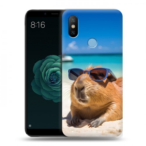 Дизайнерский силиконовый чехол для Xiaomi Mi A2 Капибара
