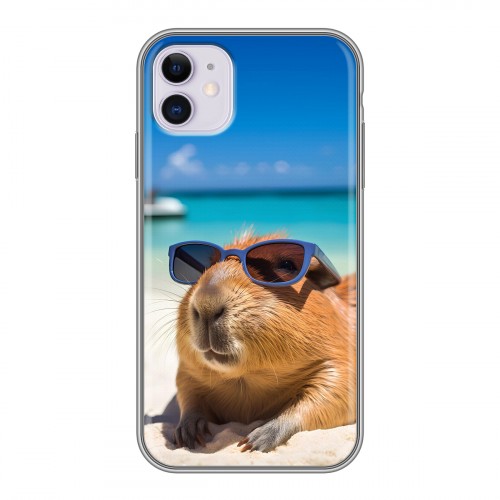 Дизайнерский силиконовый чехол для Iphone 11 Капибара