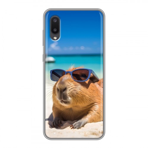 Дизайнерский силиконовый чехол для Samsung Galaxy A02 Капибара