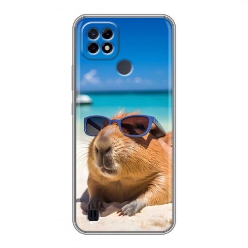 Дизайнерский силиконовый чехол для Realme C21 Капибара