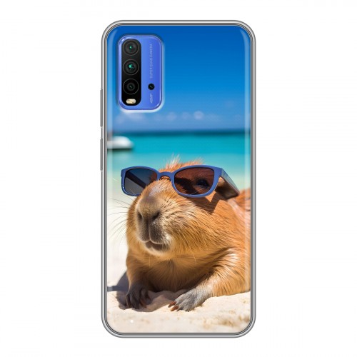 Дизайнерский силиконовый чехол для Xiaomi RedMi 9T Капибара