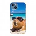 Дизайнерский силиконовый чехол для Iphone 13 Капибара