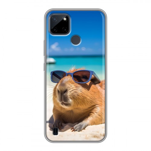 Дизайнерский силиконовый чехол для Realme C21Y Капибара