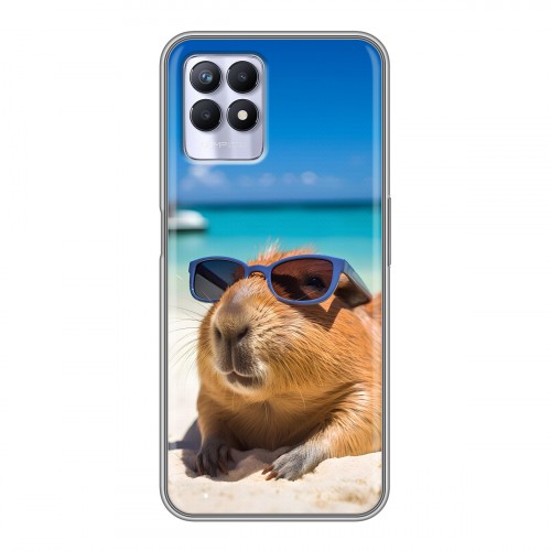 Дизайнерский силиконовый чехол для Realme 8i Капибара