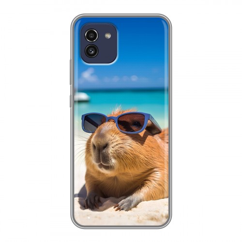 Дизайнерский силиконовый чехол для Samsung Galaxy A03 Капибара