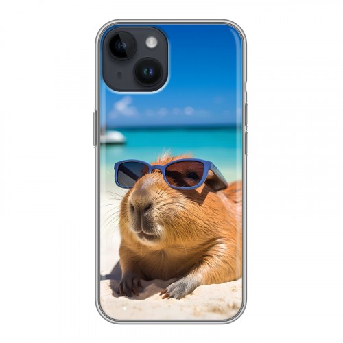 Дизайнерский силиконовый чехол для Iphone 14 Капибара