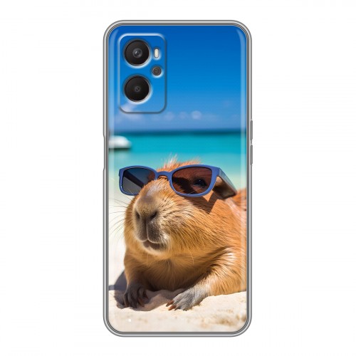 Дизайнерский силиконовый с усиленными углами чехол для OPPO A96 Капибара