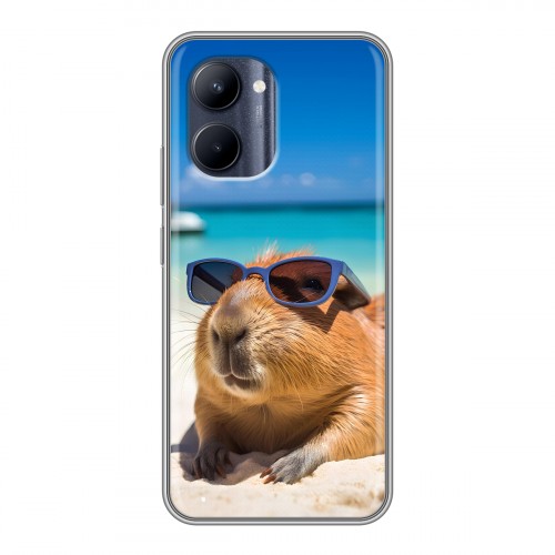 Дизайнерский силиконовый чехол для Realme C33 Капибара
