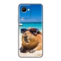 Дизайнерский силиконовый чехол для Realme C30s Капибара