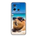 Дизайнерский силиконовый чехол для Xiaomi RedMi 12C Капибара