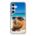 Дизайнерский силиконовый чехол для Samsung Galaxy S24 Капибара