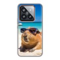 Дизайнерский силиконовый чехол для Xiaomi 14 Pro Капибара