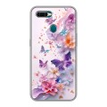 Дизайнерский силиконовый чехол для OPPO AX7 цветы бабочки