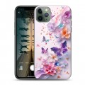 Дизайнерский силиконовый чехол для Iphone 11 Pro цветы бабочки