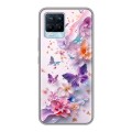 Дизайнерский силиконовый чехол для Realme 8 цветы бабочки