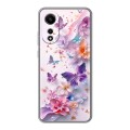 Дизайнерский силиконовый чехол для OPPO A78 4G цветы бабочки