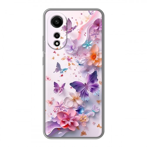 Дизайнерский силиконовый чехол для OPPO A78 4G цветы бабочки