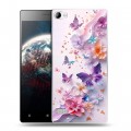 Дизайнерский пластиковый чехол для Lenovo Vibe X2 цветы бабочки