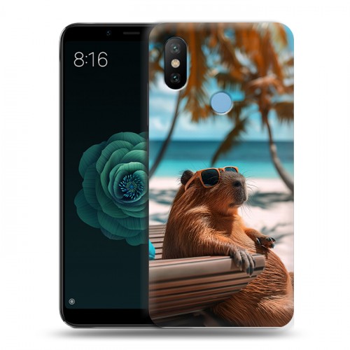 Дизайнерский силиконовый чехол для Xiaomi Mi A2 Капибара