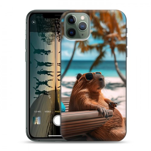 Дизайнерский силиконовый чехол для Iphone 11 Pro Капибара