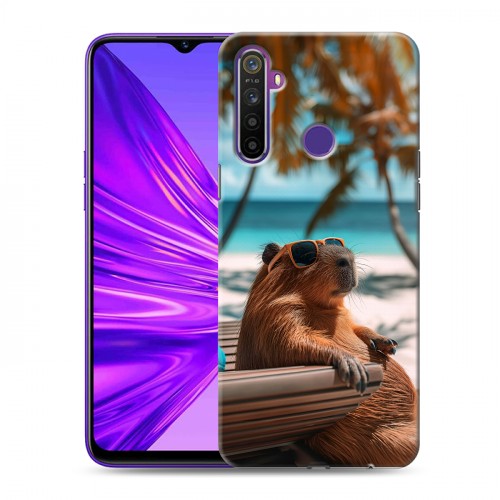Дизайнерский силиконовый чехол для Realme 5 Капибара