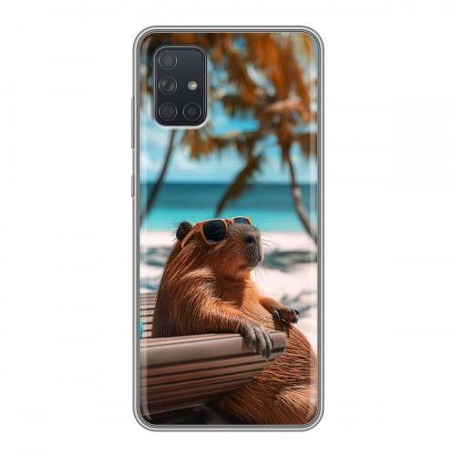 Дизайнерский силиконовый чехол для Samsung Galaxy A71 Капибара