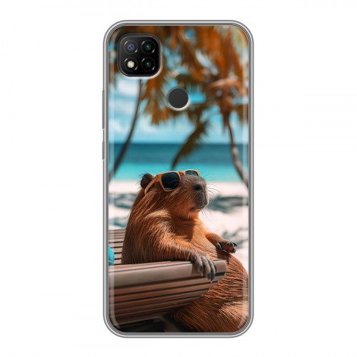 Дизайнерский силиконовый чехол для Xiaomi RedMi 9C Капибара