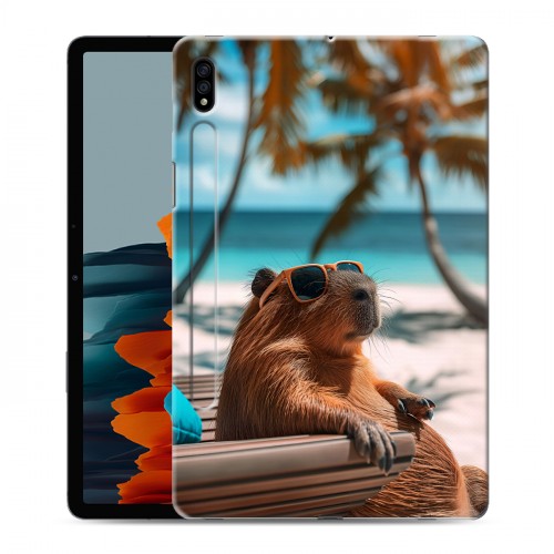 Дизайнерский силиконовый чехол для Samsung Galaxy Tab S7 Капибара