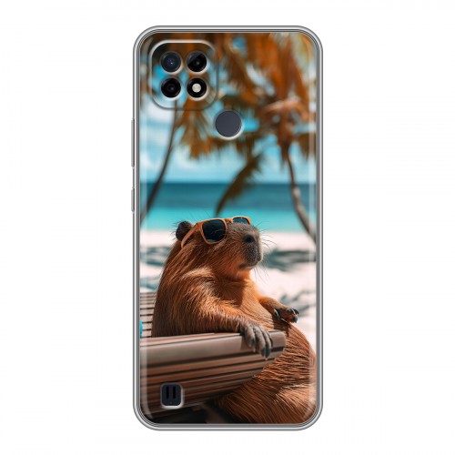 Дизайнерский силиконовый чехол для Realme C21 Капибара