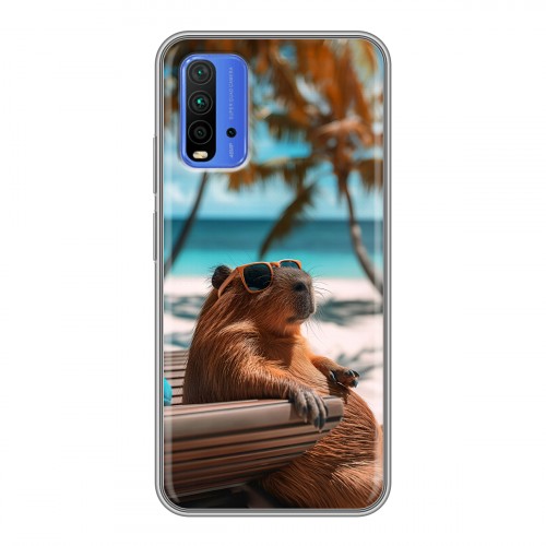 Дизайнерский силиконовый чехол для Xiaomi RedMi 9T Капибара