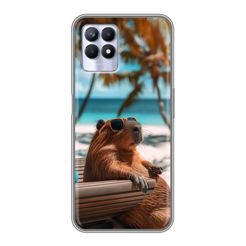 Дизайнерский силиконовый чехол для Realme 8i Капибара