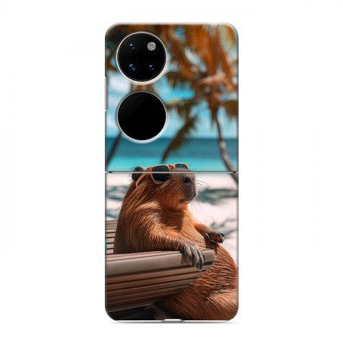 Дизайнерский пластиковый чехол для Huawei P50 Pocket Капибара