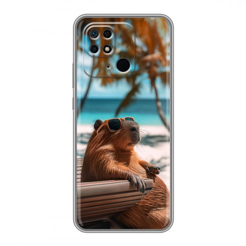 Дизайнерский силиконовый чехол для Xiaomi Redmi 10C Капибара