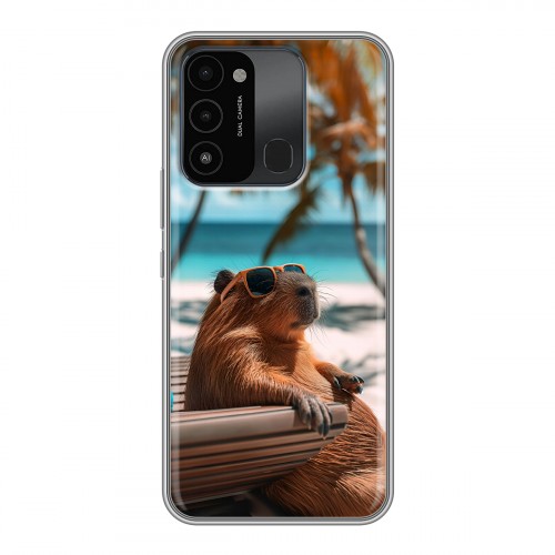 Дизайнерский силиконовый с усиленными углами чехол для Tecno Spark Go 2022 Капибара