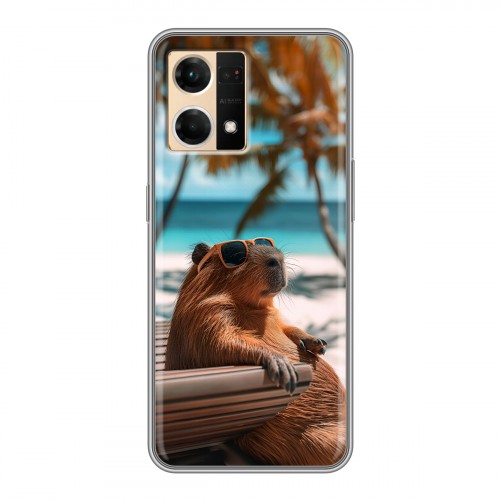 Дизайнерский силиконовый чехол для OPPO Reno7 Капибара