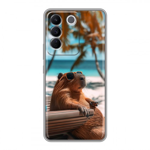 Дизайнерский силиконовый чехол для Vivo V27e Капибара