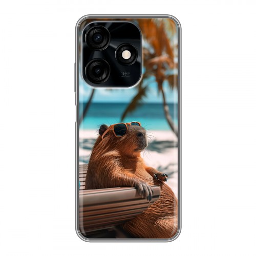 Дизайнерский силиконовый чехол для Tecno Spark 10C Капибара