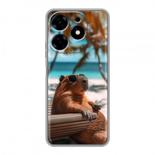 Дизайнерский силиконовый с усиленными углами чехол для Tecno Spark 10 Капибара