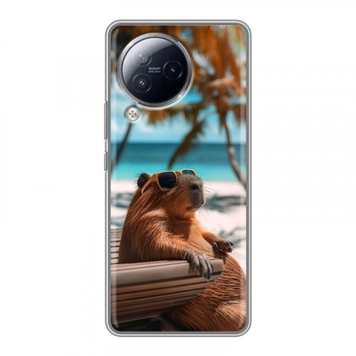 Дизайнерский силиконовый чехол для Xiaomi Civi 3 Капибара