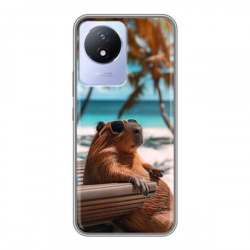 Дизайнерский силиконовый чехол для Vivo Y11 (2023) Капибара