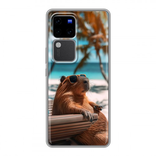 Дизайнерский силиконовый чехол для Vivo V30 Pro Капибара